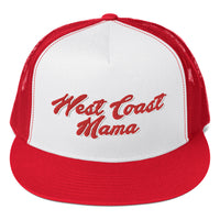 "West Coast Mama" Embroidered Hat, Red