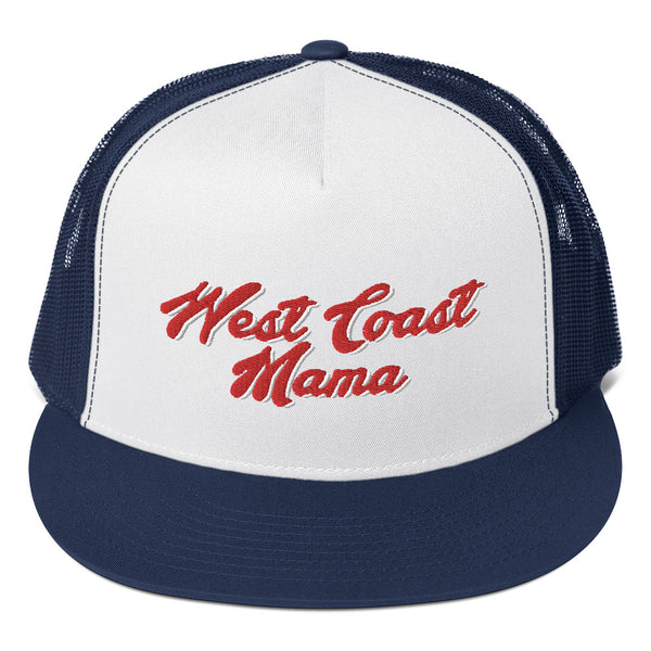 "West Coast Mama" Embroidered Hat, Blue
